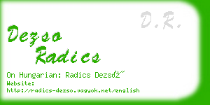 dezso radics business card